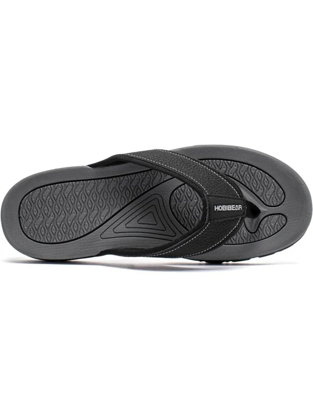 Men's Grey And Black Sport Flip Flops Comfort Outdoor Casual Thong Sandal Shoes